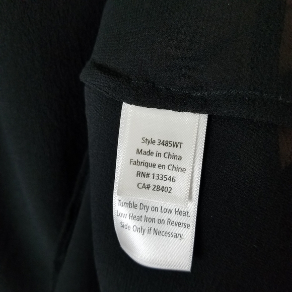 ECRU 100% Silk Chiffon Black Ruffle Layered Blouse XS - Picture 11 of 11